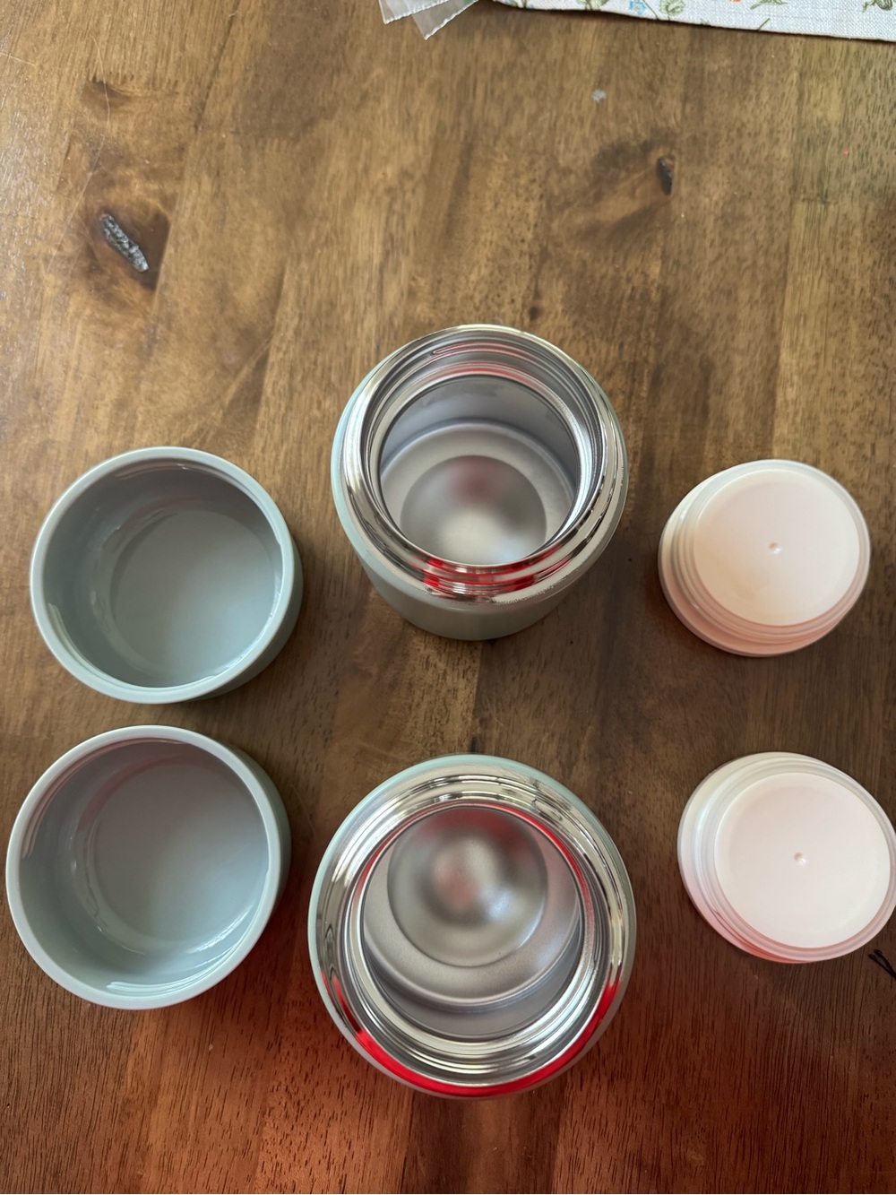 Set of Two 13.5oz Double Walled Stainless Steel Vacuum Food Jar with Spoon - Picture 8 of 11